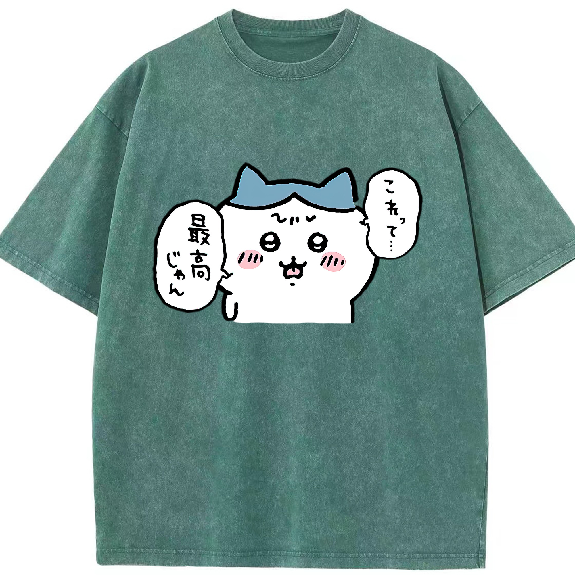（画像用） ちいかわ ハチワレ Chii-kawa hachiware 綿100% ヴィンテージ風 半袖Tシャツ（フロントプリント）